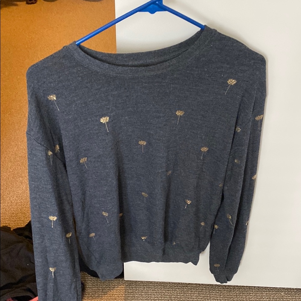Spiritual Gangster Charcoal Top with Gold Details